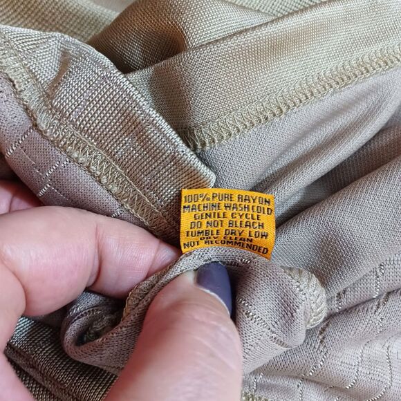 Saybury Textured Gold Croc Men's Polo Shirt L | Rayon Shine Dressy Golf Vibes - Picture 9 of 9